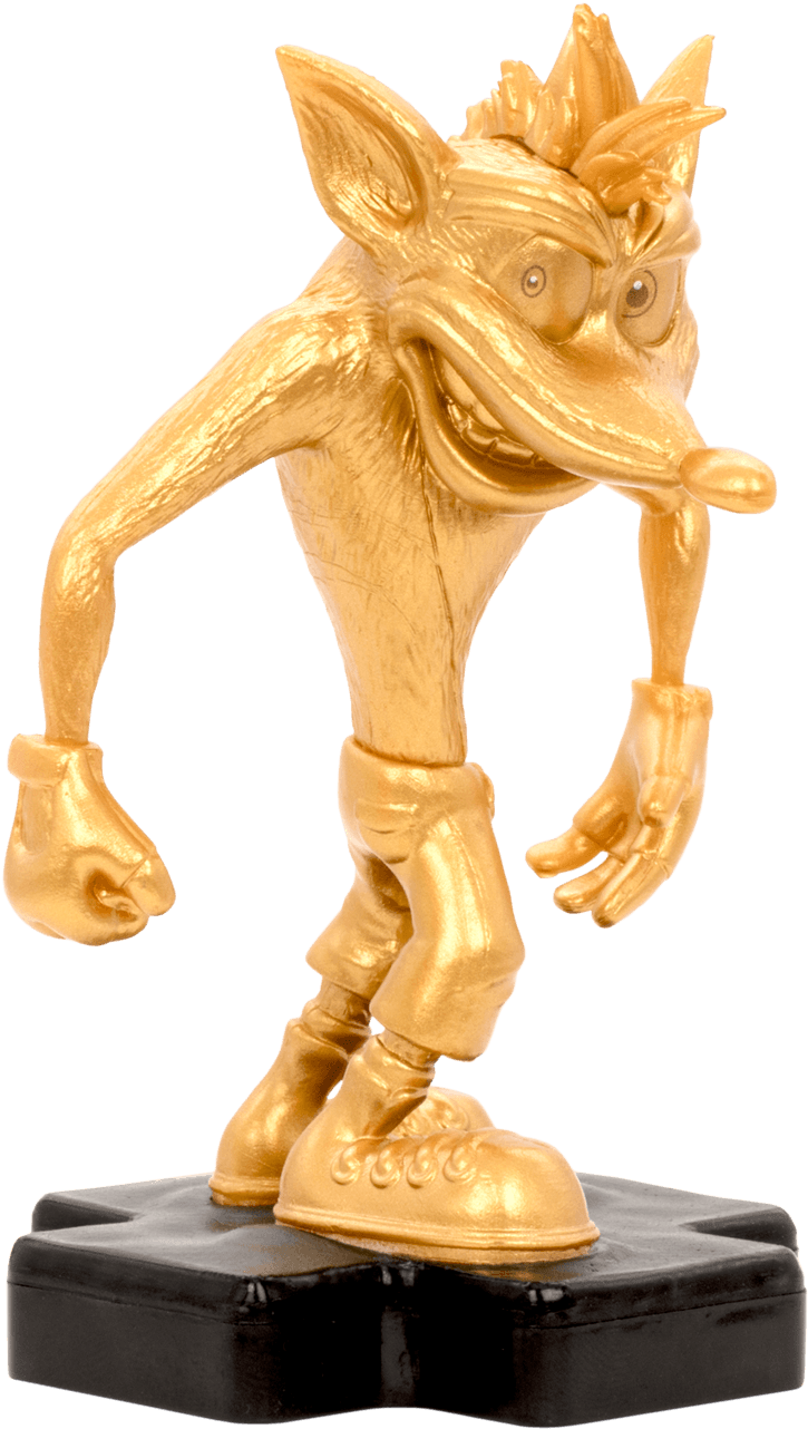 Golden Crash Bandicoot Figure PNG