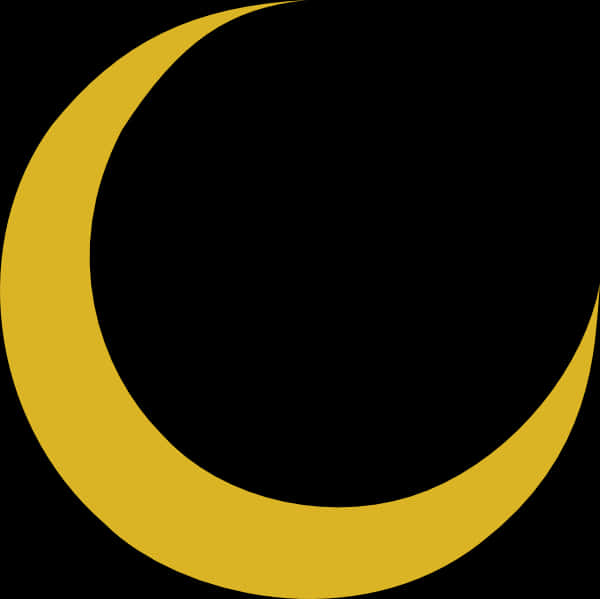 Golden Crescent Moon Graphic PNG