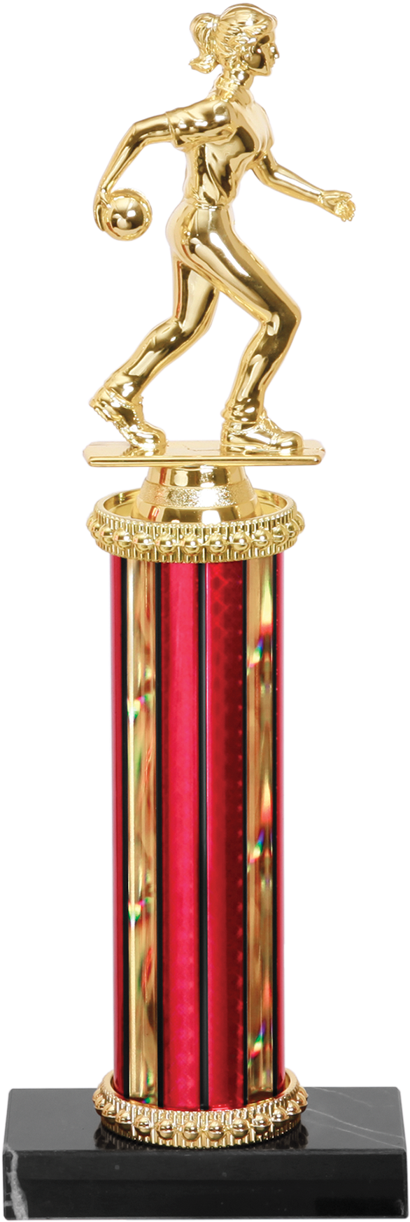 Golden Cricket Bowler Trophy PNG
