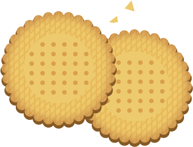 Golden Crisp Biscuits Vector PNG