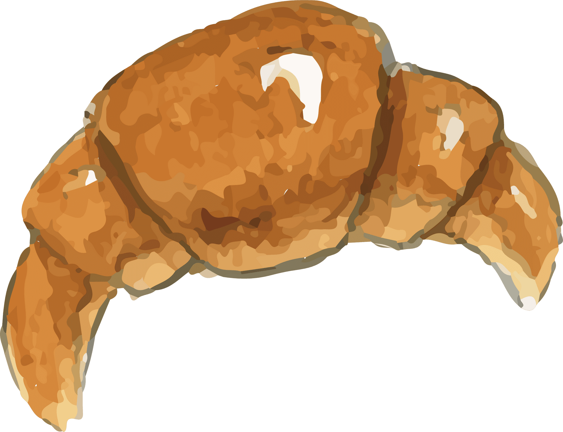 Golden Croissant Illustration PNG