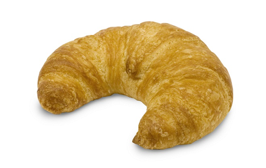 Golden Croissant White Background PNG