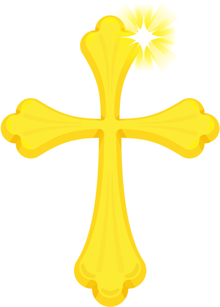 Golden Cross Sparkle PNG