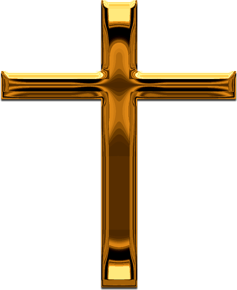 Golden Cross Transparent Background PNG