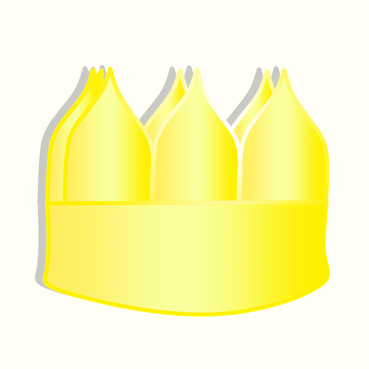 Golden Crown Yellow Background PNG