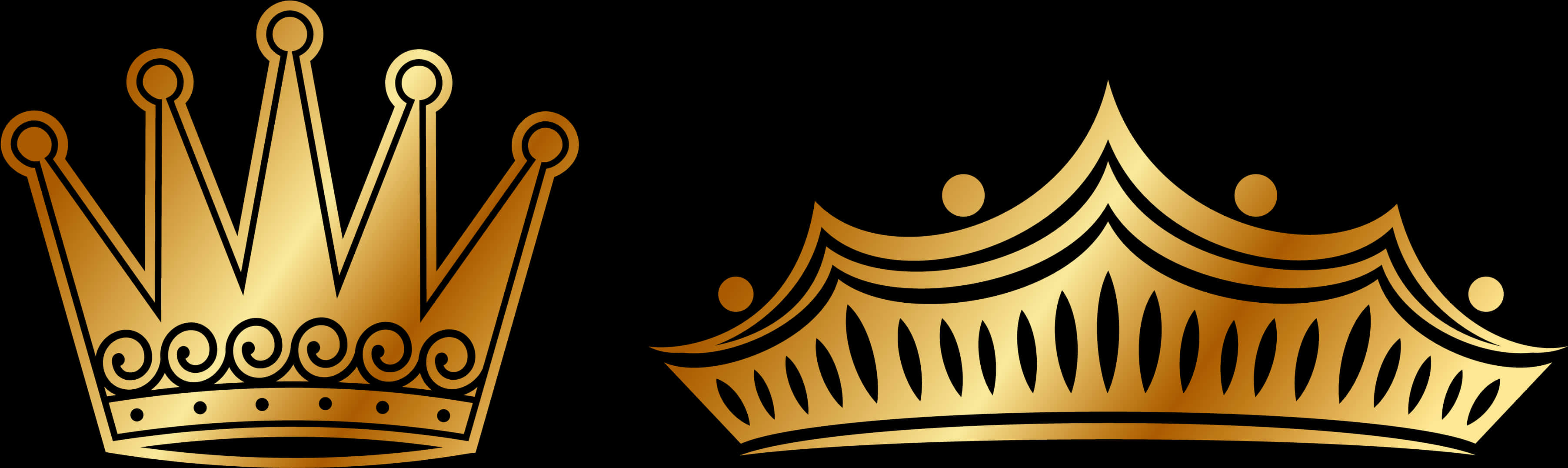 Golden Crowns Vector Illustration PNG