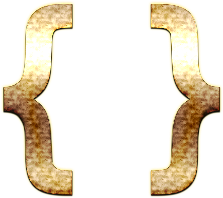 Golden Curly Bracket Graphic PNG