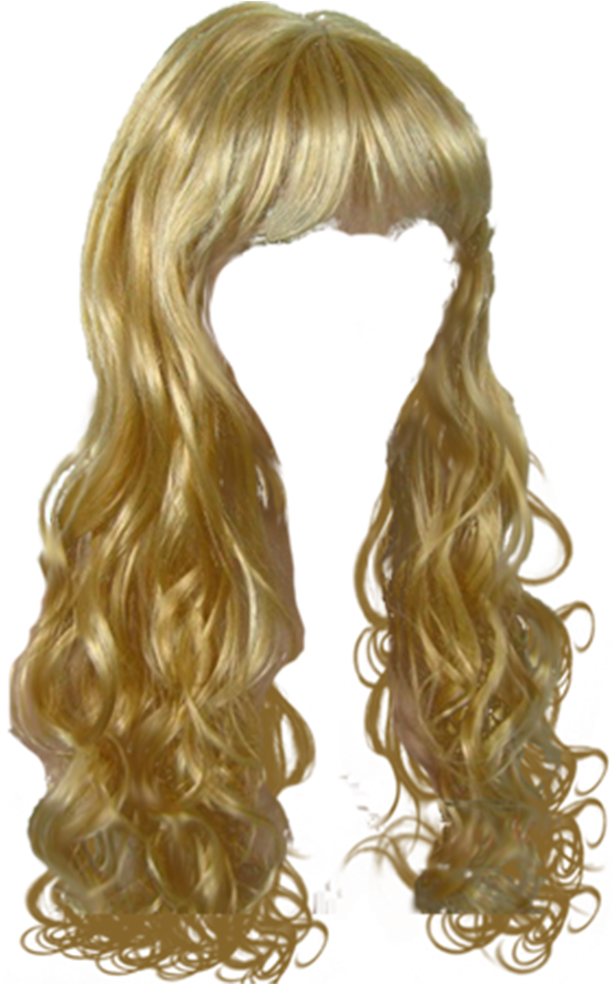 Golden Curly Hair Transparent Background PNG