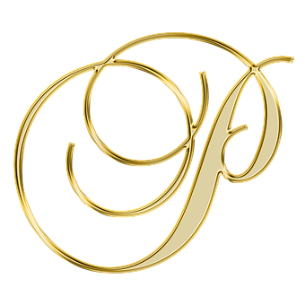 Golden Cursive Alphabet Letter G PNG