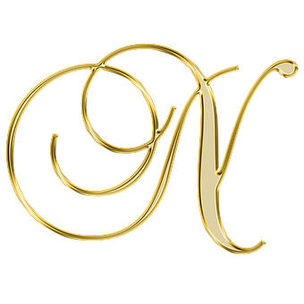 Golden Cursive Letter A PNG