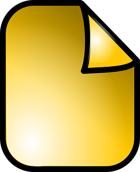 Golden Curved Paper Icon PNG