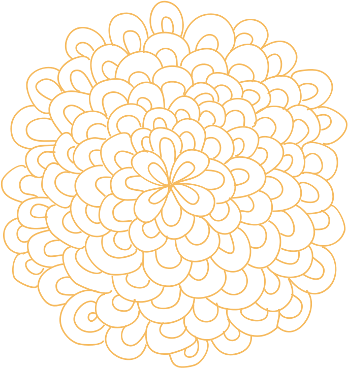 Golden Dahlia Outline Vector PNG