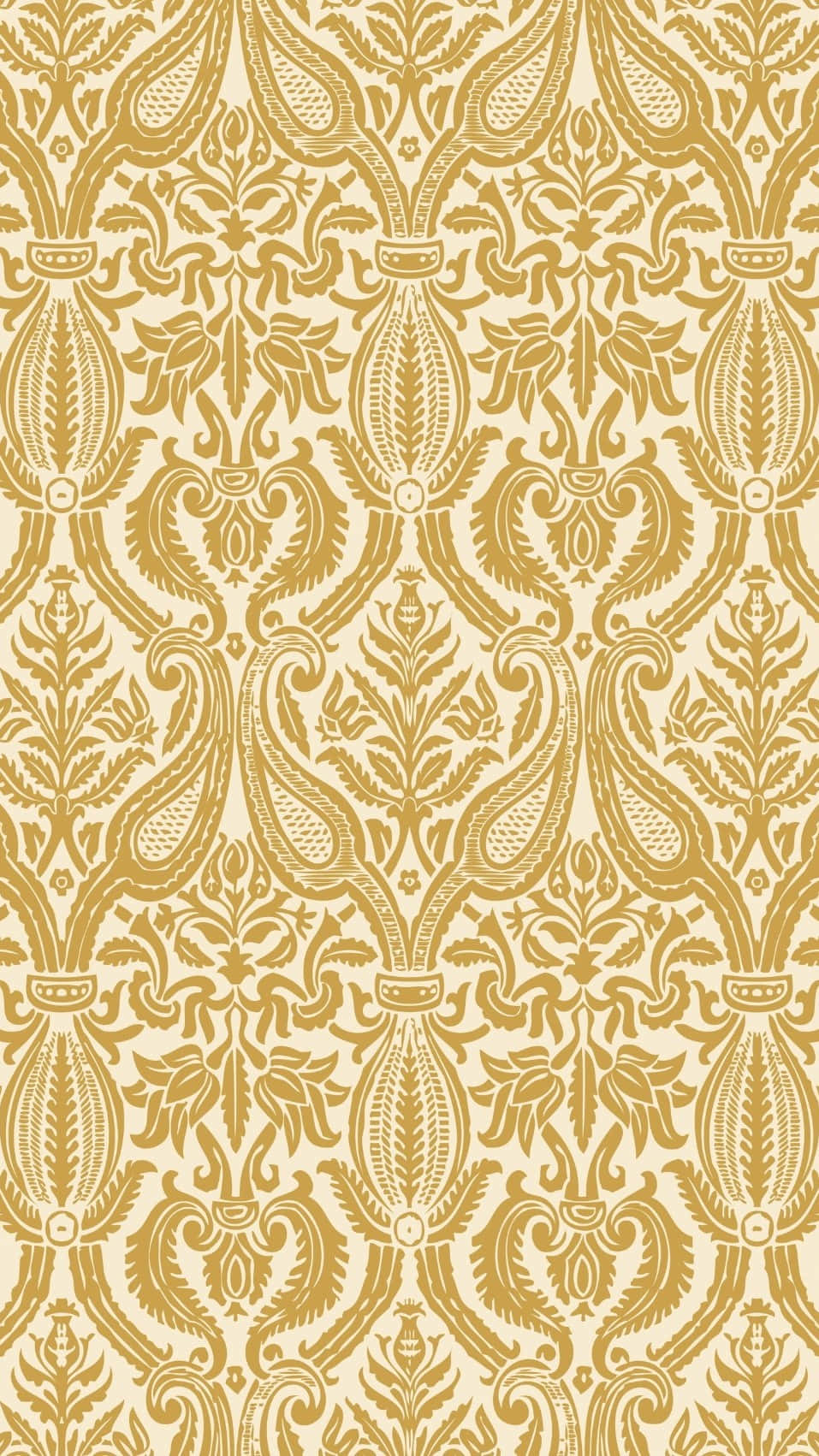 Golden Damask Pattern Texture Wallpaper