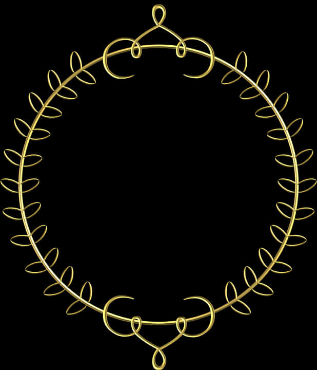 Golden Decorative Frame Circle PNG