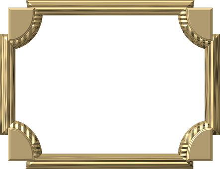 Golden Decorative Frame PNG