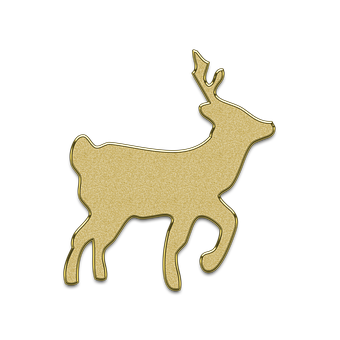 Golden Deer Silhouette Graphic PNG