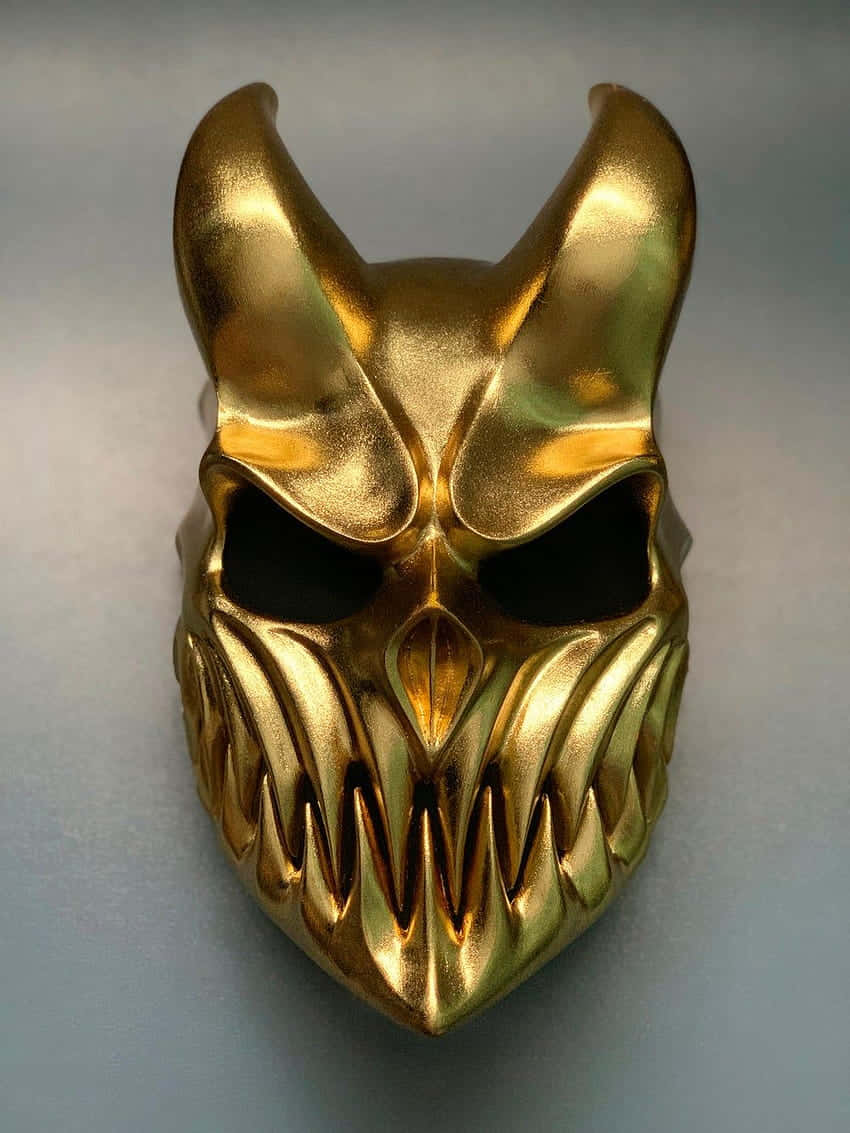 Golden_ Demonic_ Skull_ Mask Wallpaper