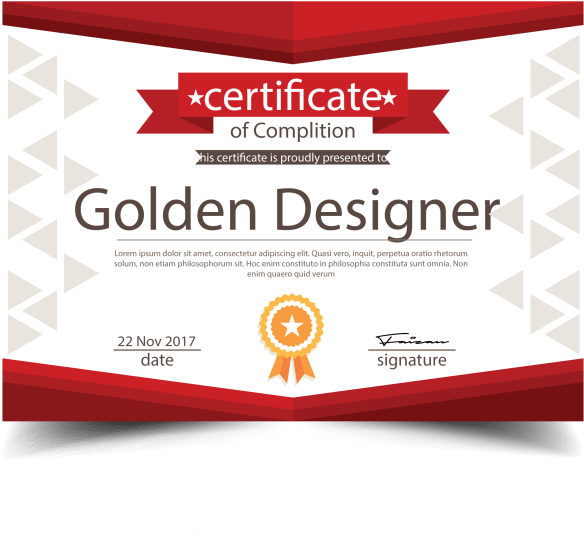 Golden Designer Certificate Template PNG