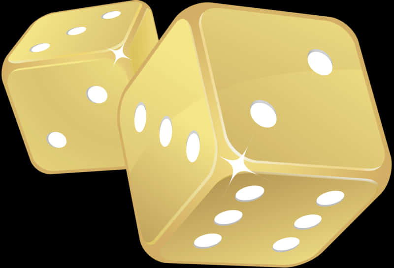 Golden Dice Illustration PNG