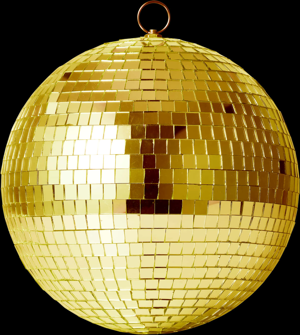 Golden Disco Ball Isolated PNG