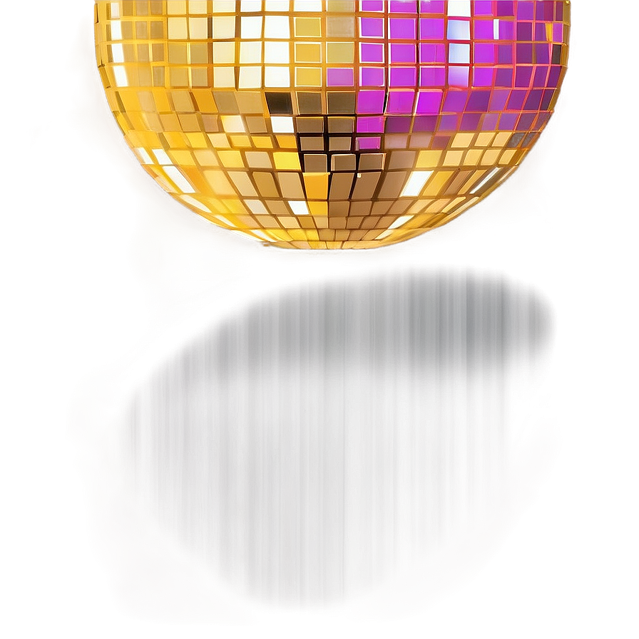 Golden Disco Ball Reflection PNG