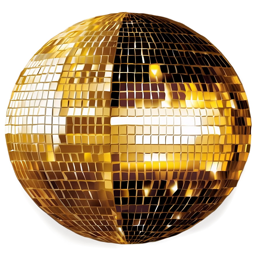 Golden Disco Ball Sparkle PNG