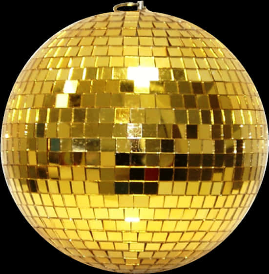 Golden Disco Ball Sparkle PNG