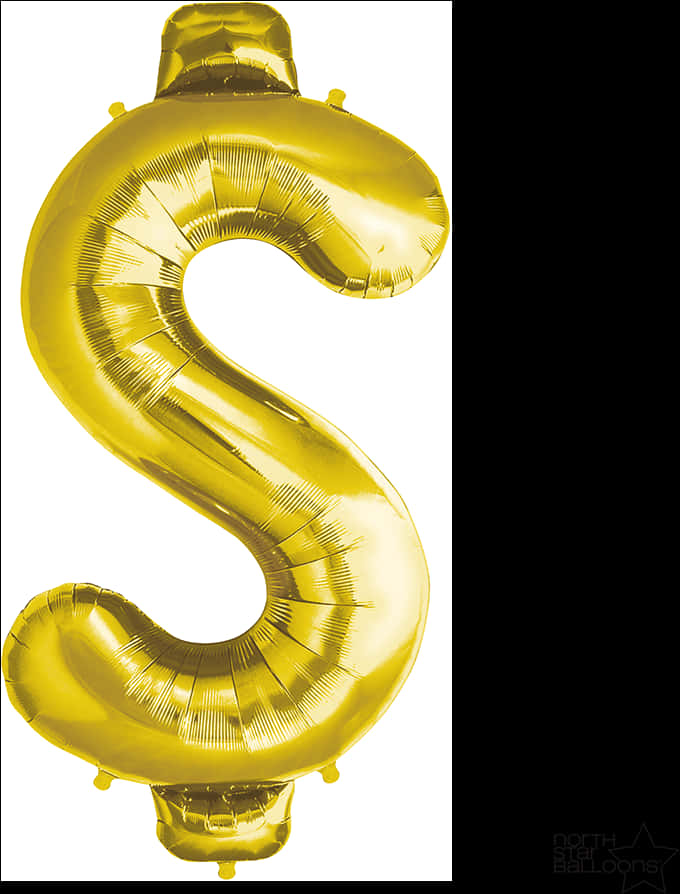 Golden Dollar Sign Balloon PNG