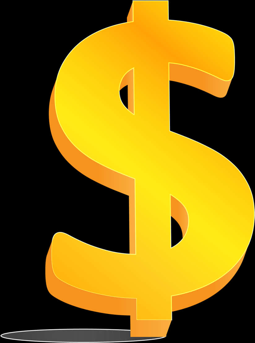 Golden Dollar Sign Graphic PNG