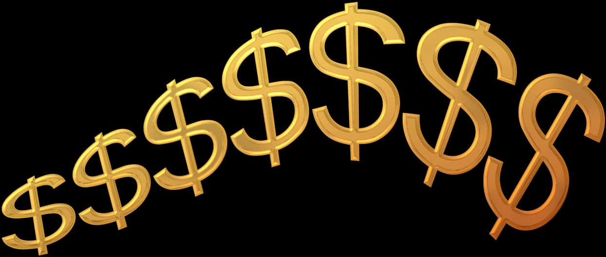 Golden Dollar Signs Array PNG