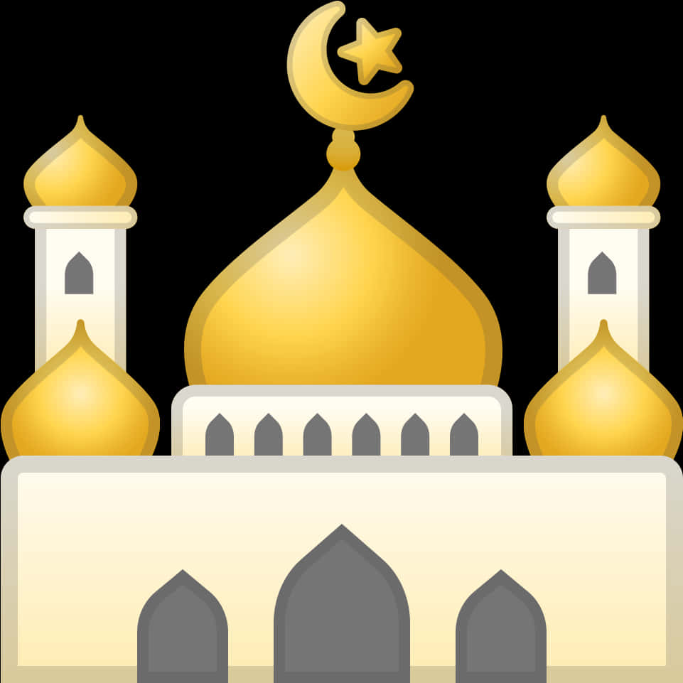 Golden Dome Mosque Illustration PNG