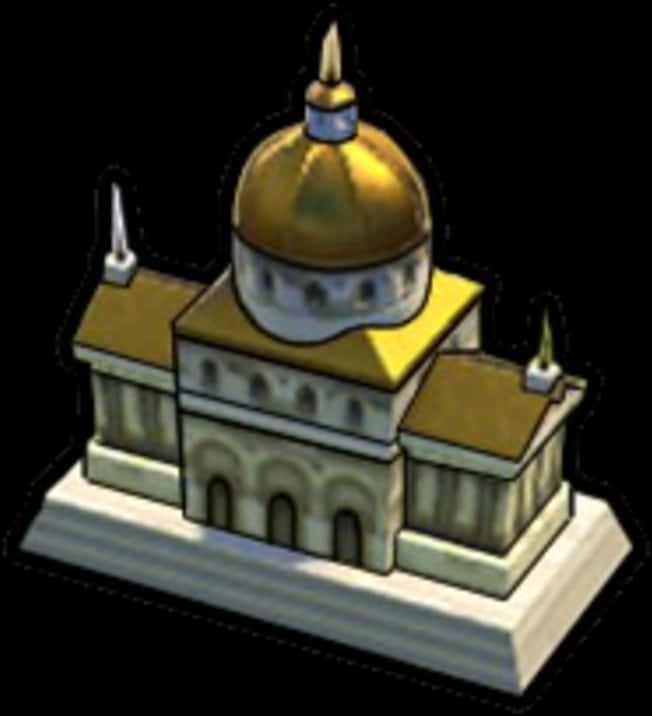 Golden Domed Structure Illustration PNG