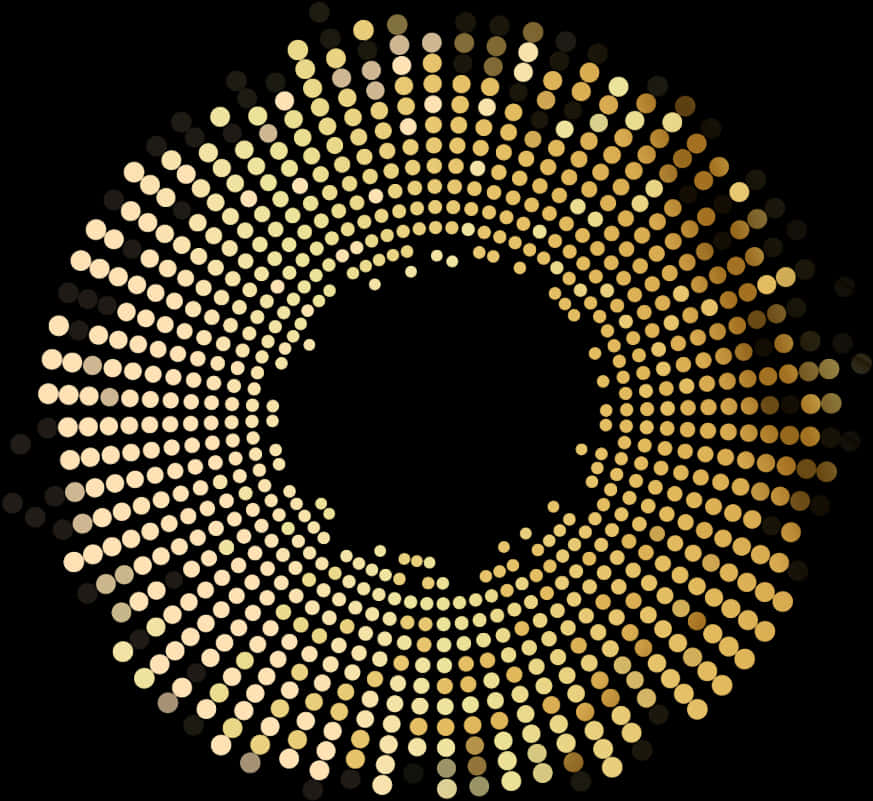 Golden Dot Spiral Abstract PNG