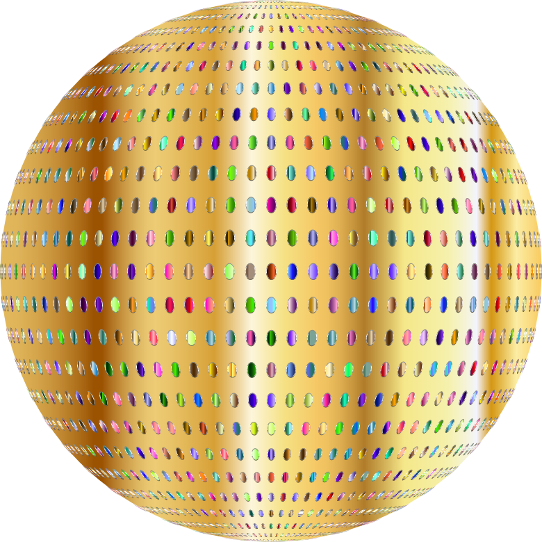 Golden Dotted Sphere Illustration PNG