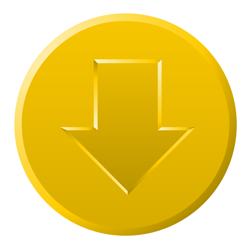 Golden Download Icon PNG