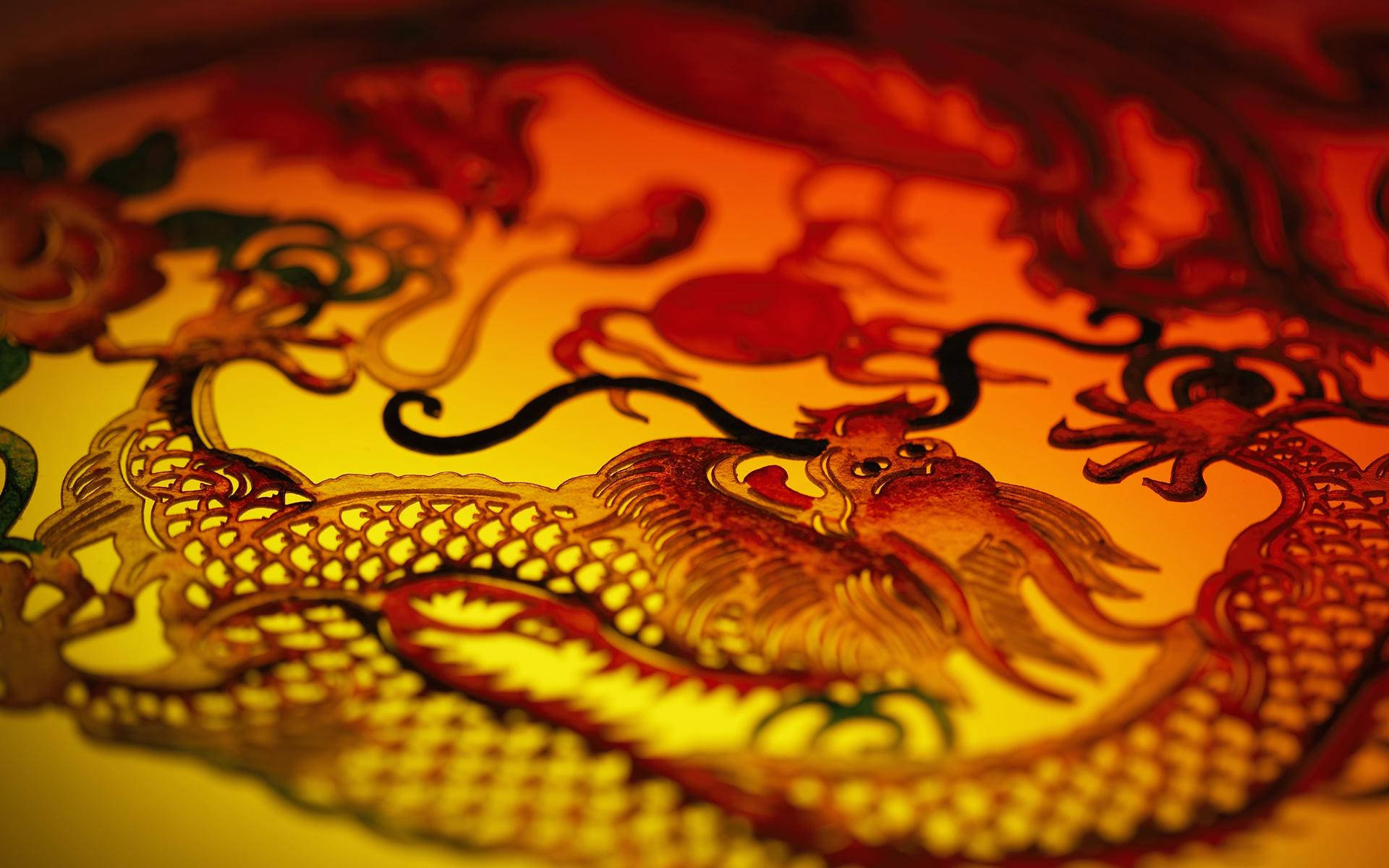 Golden Dragon Ancient Drawing Wallpaper