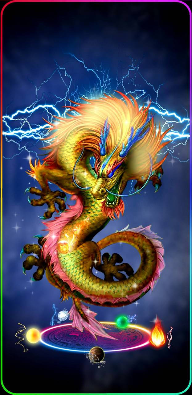 Golden Dragon Elements Wallpaper