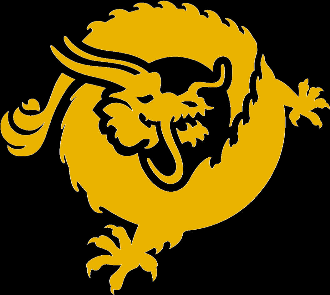 Golden Dragon Silhouette PNG