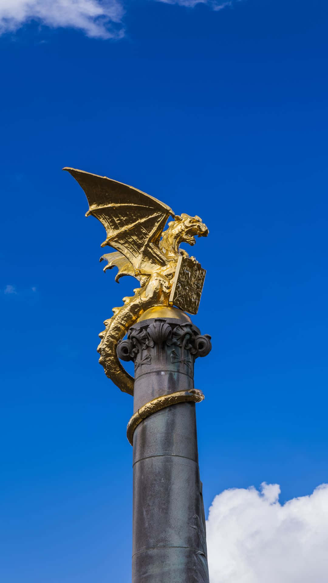 Golden Dragon Statue S Hertogenbosch Wallpaper