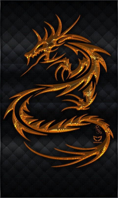Golden Dragon Symbol Wallpaper