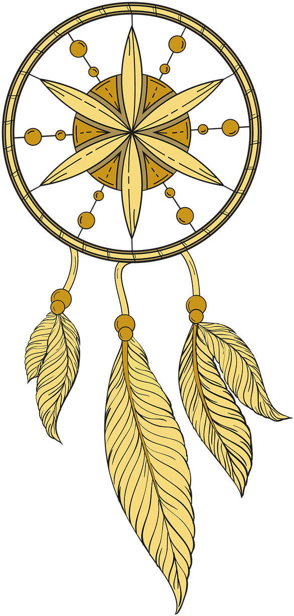 Golden Dreamcatcher Artwork PNG