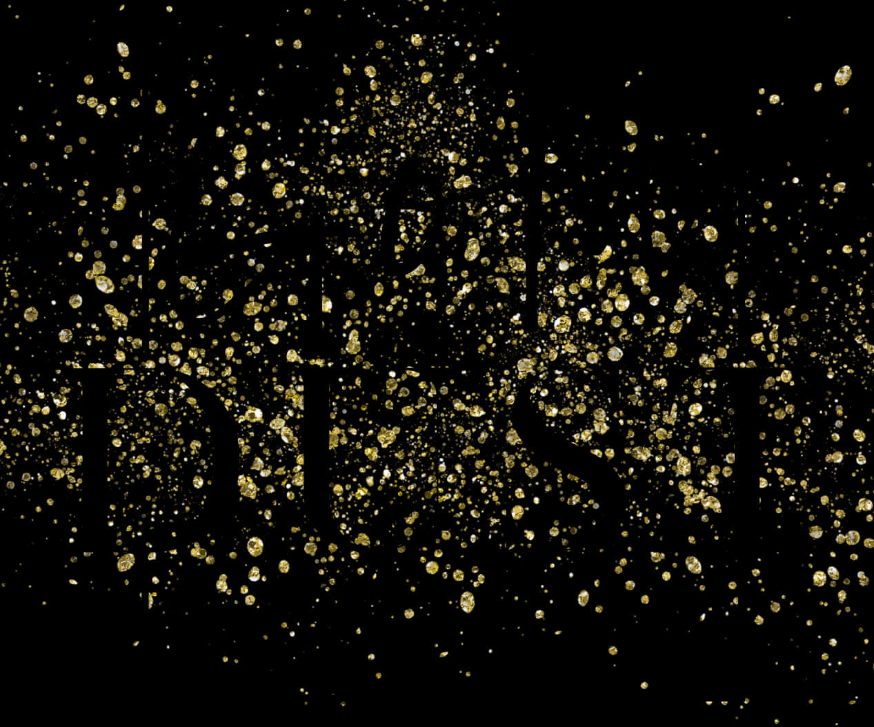 Golden Dust Particles Formation PNG
