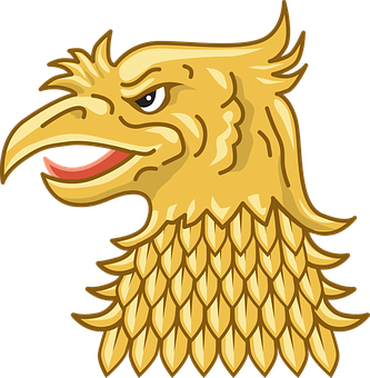 Golden Eagle Head Cartoon PNG