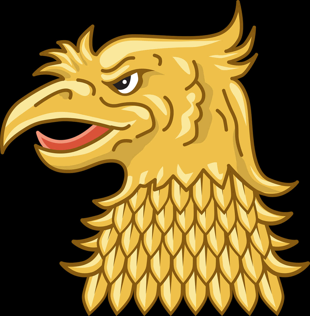 Golden Eagle Head Illustration PNG