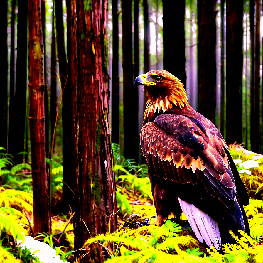 Golden Eagle In Forest Setting Png 55 PNG