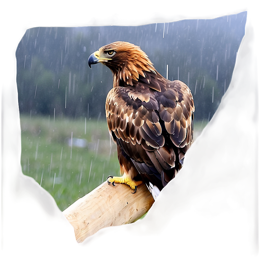 Golden Eagle In Rain Png Efi PNG