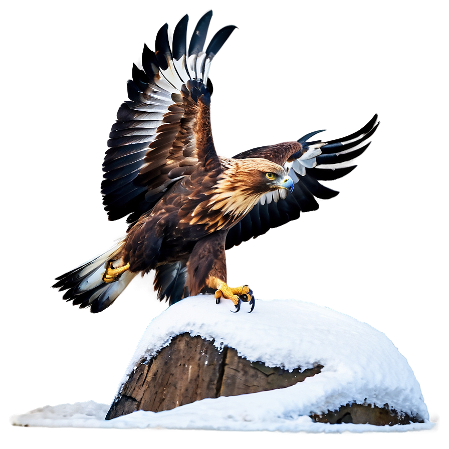 Golden Eagle In Snow Png Gas1 PNG