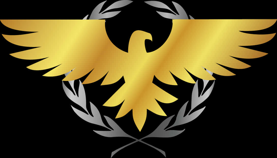 Golden Eagle Logo Black Background PNG