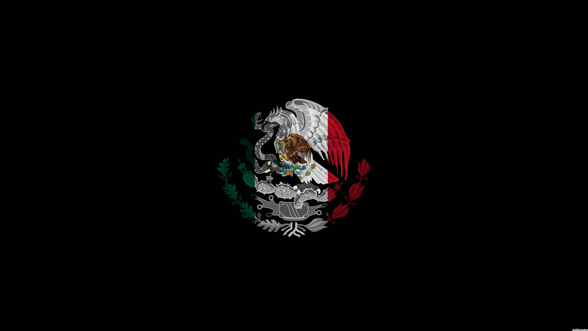 Golden Eagle Of Mexico Flag Wallpaper