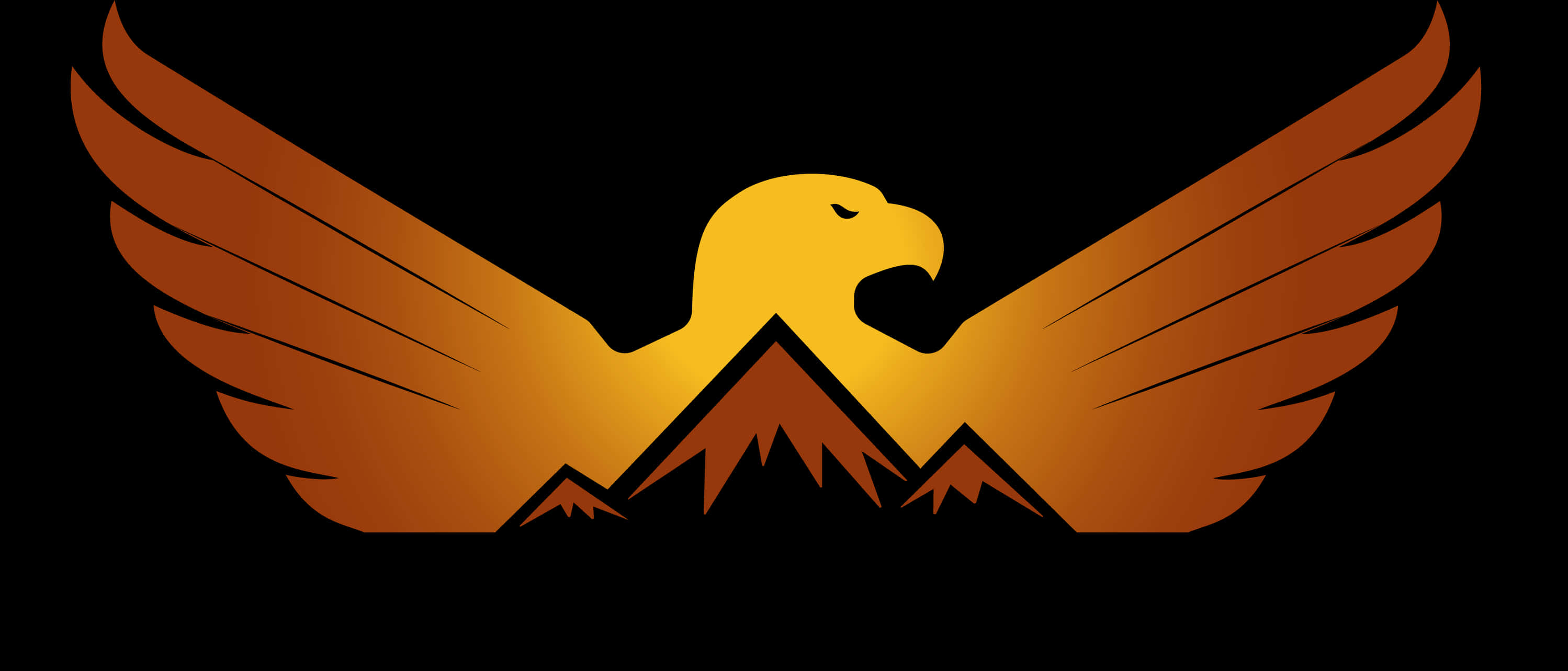Golden Eagle Silhouette Logo PNG
